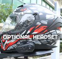 Vente en gros d'usine de casques de moto cool intégraux blanc rouge hommes femmes saison course Cascos Bicicleta casque de moto sans fil
