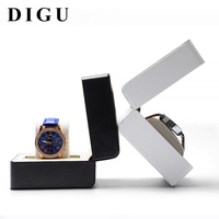 Boîte à montres DIGU en cuir PU noir et blanc, boîte de rangement pour bijoux, bracelets et montres, boîte de présentation, étui à montres en similicuir de haute qualité