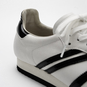 Mychonly Top Grain Cowhide Casual White Sneakers Low-Top, Breathable & Sweat-Wicking Retro <b>Trainers</b> Unisex <b>Walking</b> Shoes - Product Image 3