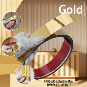 Tùy Chỉnh PVC Tường Tự Dính Trang Trí Phim Hiện Đại Vàng Khung Trần Đồ Nội Thất Tùy Chọn 1-10Cm Chiều Rộng Màu Sắc Hiện Đại - Product Image 3