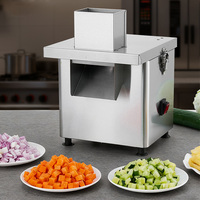 Máquina Multifuncional Motorizada para Cortar Verduras en Cubos, Rebanar y Cortar Patatas y Zanahorias