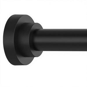 Tringle <span class=keywords><strong>de</strong></span> <span class=keywords><strong>douche</strong></span> réglable <span class=keywords><strong>de</strong></span> 43 à 78 pouces, diamètre 1 pouce, à tension par ressort, sans perçage, antirouille, antidérapante, noire, pour salle <span class=keywords><strong>de</strong></span> bain - Product Image 1