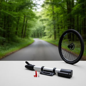 Pompa portatile per pneumatici da bicicletta in alluminio, gonfiatore manuale da 80-130 Psi con adattatore per ugello, per accessori da ciclismo - Product Image 3