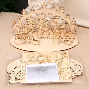2019 Christmas New Arrival Wooden <b>Puzzle</b> DIY Ornament 3D <b>Jigsaw</b> <b>Puzzle</b> Children's Handmade Gift - Product Image 3