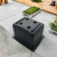 Kit de culture de micro-légumes rond personnalisé, lot de 3, avec plateau de germination auto-arrosant et couvercles ventilés pour la propagation des plantes