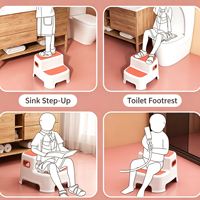 Tabouret antidérapant en plastique écologique pour enfants, double couche, pour toilettes et lavage des mains, repose-pieds pour tout-petits, tabouret domestique pour enfants