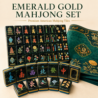 Ensemble de Mahjong Américain de Luxe avec Contraste Audacieux, 160 Pièces, Tuiles de Mahjong en Acrylique Bleu Marine à 3 Couches, Idéal pour Cadeau, OEM ODM