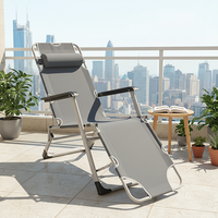 Chaise de salon en métal réglable de haute qualité, chaise confortable à gravité zéro pour l'intérieur et l'extérieur, pour la chambre à coucher, le parc, le jardin, la pêche