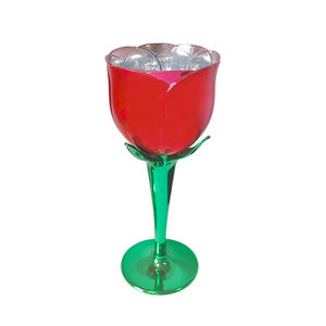 Copa de Vino de Plástico con Diseño de Rosa Electrochapada de 7 oz, para Bodas, Fiestas, Celebraciones, Día de San Valentín, Hecha en Vietnam - Product Image 1