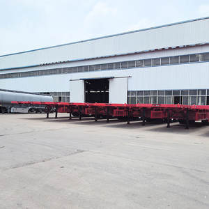 Semirremolque plano de acero de 3 ejes personalizado Semirremolques planos de contenedor de 20 pies y 40 pies Nuevo - Product Image 5