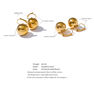 Jinyue 3310 due dimensioni liscia in acciaio inossidabile rotonda cerchio palla grande cerchio orecchini a cerchio macchiano meno metallo cavi fascino gioielli alla moda - Product Image 6