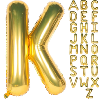 Ballon en aluminium en forme de lettre de l'alphabet de 40 pouces pour décoration et fournitures de fête, mariage, Saint-Valentin, Thanksgiving