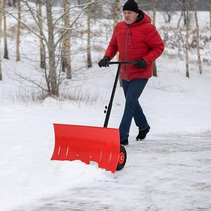 <span class=keywords><strong>Pelle</strong></span> à <span class=keywords><strong>neige</strong></span> en acier avec roues Outil de nettoyage de la chaussée pour le déneigement <span class=keywords><strong>Pelle</strong></span> de camping - Product Image 2