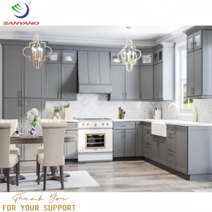 ארונות מטבח דלת שיקר עץ אמיתי ארונות שלמות סטים מטבח מותאם אישית להרכיב - Product Image 3