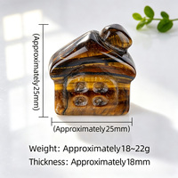 Ornement de maison miniature en pierres de guérison sculptées à la main, cristal mélangé, pour décoration de bureau, collection, cadeau