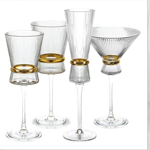 Verre à cocktail de luxe léger doré, verre digestif en cristal sans plomb avec taille dorée, coupe à <span class=keywords><strong>champagne</strong></span> - Product Image 1