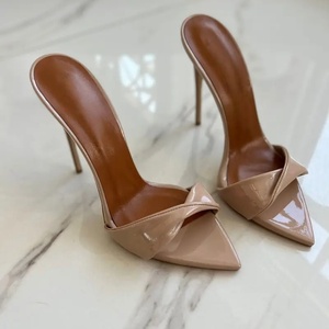 Ladies Summer Thin Heel Sandals Anti-Slip Open Back Hard-Wearing Slip-On Closure Light Feature Pointed <b>Toe</b> Heel for Women Autumn - Product Image 4