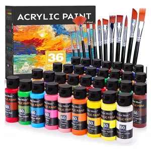 Conjunto de Tinta Acrílica de qualidade personalizada 24 60 Cores 2oz 12/22/60/75/500ml Ricos Pigmentados não tóxicos Tintas Acrílicas para estudante artista