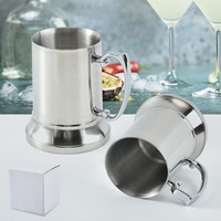 Offre Spéciale – Chope à Bière Personnalisée à Double Paroi 450ml 580ml en Acier Inoxydable avec Poignée