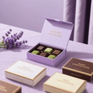 Boîtes cadeaux en papier pour chocolats avec séparateur, design gratuit, personnalisées, pour chocolats et bonbons de mariage, en carton - Product Image 2