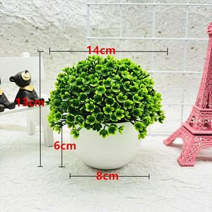 Plantes artificielles en pot Qi Xing, bonsaï rond en plastique, décoration décorative pour la maison, 12 pouces - Product Image 4