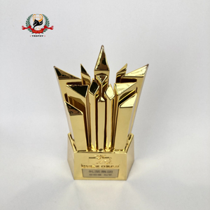 <span class=keywords><strong>Modelo</strong></span> de Edificio de Estructura de Acero Personalizado, Recuerdo Metálico, Trofeos Decorativos Dorados con Acabado Fundido - Product Image 2