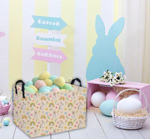 Rectangle Empty Easter <b>Baskets</b> <b>Large</b> Toy Storage Bin Girls Collapsible Hamper Waterproof Canvas Box - Product Image 3