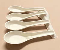 Ensemble de couverts jetables et compostables en bagasse de canne à sucre (fourchette, cuillère, couteau), biodégradables et écologiques, avec impression personnalisée pour la restauration à emporter