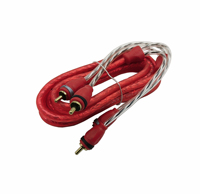 Yüksek performans 2 erkek 2 erkek RCA fiş kablo bükümlü çift RCA ses kablosu dış çapı 3*6mm