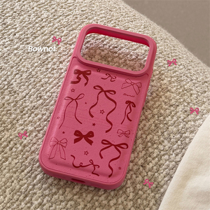 Funda de Teléfono con Lazo de Rosa, Estilo Nuevo, para iPhone 17 Pro <span class=keywords><strong>Max</strong></span>, 16, 15, 14, 13, de Cuero, Estilo Coreano para <span class=keywords><strong>Mujer</strong></span>, Resistente a Caídas - Product Image 2