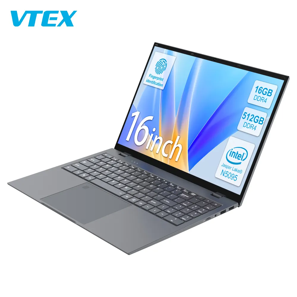 Vtex Günstige Neue Laptop 16 Zoll Laptop Notebook N5095 16Gb Big Core Hochwertige Hardware Top Großhandel Laptops Mit Finger abdruck