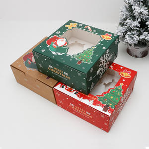 Caja Creativa de Navidad para Cupcakes, Embalaje de Papel Recubierto para Hornear, Pastelería, Galletas, Huevo, Tarta, Comida - Product Image 2