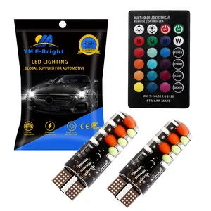 12V Auto RGB LED T10 W5W RGB 5050 SMD Signal Lampe Lesen Keil Licht Auto Dekorative Lichter Fernbedienung auto styling