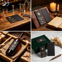 Cartes de table personnalisées imprimées en noir, cartes de menu pliables recto-verso avec accent doré pour café et commerce de détail
