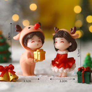 Mini Christmas Sweetheart <b>Doll</b> Couple Statue <b>Doll</b> Garden Decoration Ornament Garden <b>Doll</b> Landscape Home Furnishing <b>Car</b> Ornament - Product Image 3