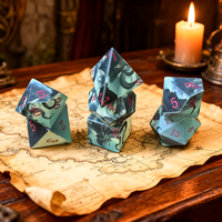 Ensemble de dés DND personnalisé avec impression intégrale, 7 dés, dragon rouge populaire, Cthulhu, pour Dragon et Donjons