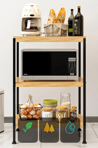 Organizer per armadietti fatti a mano mensola per oggetti da cucina in legno Freestanding Organizer <span class=keywords><strong>3</strong></span> vani porta mobili - Product Image 4