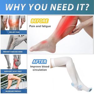 Chuyên Nghiệp Médical <span class=keywords><strong>23</strong></span>-<span class=keywords><strong>32mmhg</strong></span> Tốt Nghiệp Nén Màu Đen Đầu Gối Khỏa Thân Vớ Cao Mở/Đóng Ngón Chân Nylon Cho Giãn Y Tá - Product Image 5