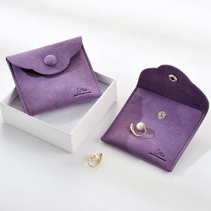 Customize Microfiber Snap Button Closure Suede Jewelry Pouches Bags for Necklace Jewelry <b>Gift</b> - Product Image 5