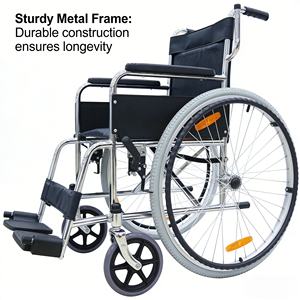 Cadeira de Rodas Manual de Aço Cromado CA9041 com Suporte, Estrutura de PVC de Boa Qualidade, Construção Durável Garante Longevidade - Product Image 6