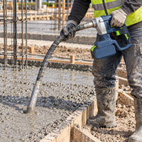 Vibrateur à béton portatif sans fil rechargeable 20V Max Lithium-Ion de qualité industrielle pour travaux de fondation