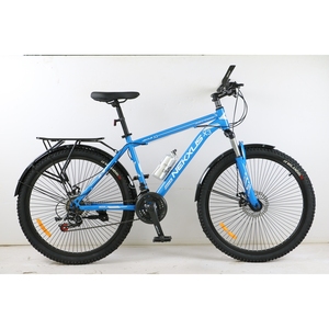 Bicicletta da Montagna di Buona Qualità con Ruote a Raggi, Telaio Robusto in Acciaio al Carbonio, per Uomini Adulti, con Portapacchi Posteriore - Product Image 1