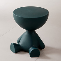 Table d'appoint ronde moderne de luxe, design de dessin animé, table basse en plastique à tête plate, table d'appoint en plastique de luxe légère, design de dessin animé