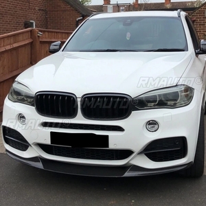 For BMW X5 F15 M Sport 2013-2018 Front Bumper <b>Splitter</b> Lip Spoiler Diffuser Glossy Black Carbon Fiber Look - Product Image 5