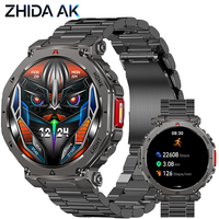 Nouvelle montre connectée HT52, 1000 mAh, boussole, grand écran de 1,56 pouce, lampe torche LED, suivi sportif, suivi du sommeil, fréquence cardiaque, étanche IP68