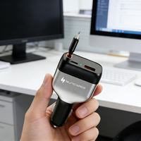 Adaptateur de chargeur de voiture USB rétractable PD ignifuge mat anti-rayures 84W multi-protocoles à charge rapide pour voitures/camions