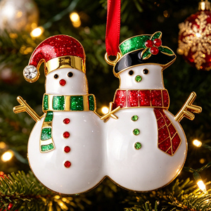 Adorno Navideño <span class=keywords><strong>de</strong></span> Pareja <span class=keywords><strong>de</strong></span> Muñecos <span class=keywords><strong>de</strong></span> Nieve, Decoración Colgante <span class=keywords><strong>de</strong></span> Metal con Diamantes <span class=keywords><strong>de</strong></span> Imitación y Purpurina para Árbol, Regalo Festivo para <span class=keywords><strong>Parejas</strong></span> y <span class=keywords><strong>Amigos</strong></span> - Product Image 1