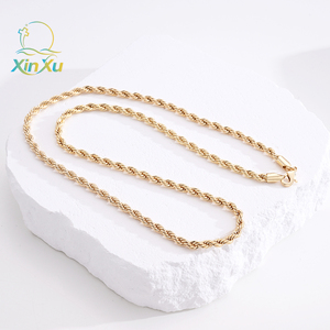 Collar de Cadena de Hierro Chapado en Oro de 14K de Primera Calidad, Cierre de Langosta en Tono Plateado, Joyería de Moda para Hombres y Mujeres, Uso Diario - Product Image 3