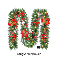 Guirlande lumineuse LED blanc chaud de 27 mètres, best-seller transfrontalier, en PVC pointu peint par pulvérisation, décoration de vigne de Noël avec accents rouges