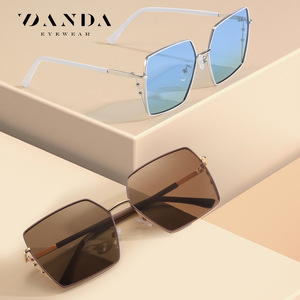 Danda Oversized <b>Square</b> Sunglasses <b>Gold</b> <b>Frame</b> TAC Lens UV400 Protection Women Fashion Eyewear - Product Image 2